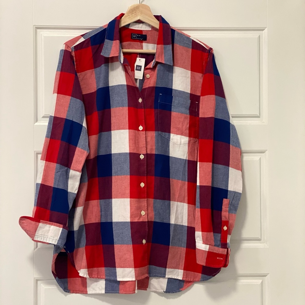 NWT GAP Plaid Button-up shirt XL ❤️So Cozy💙